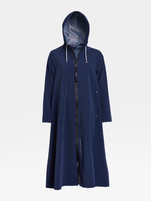 Stutterheim Mosebacke Long Lightweight Zip Matte Raincoat Navy
