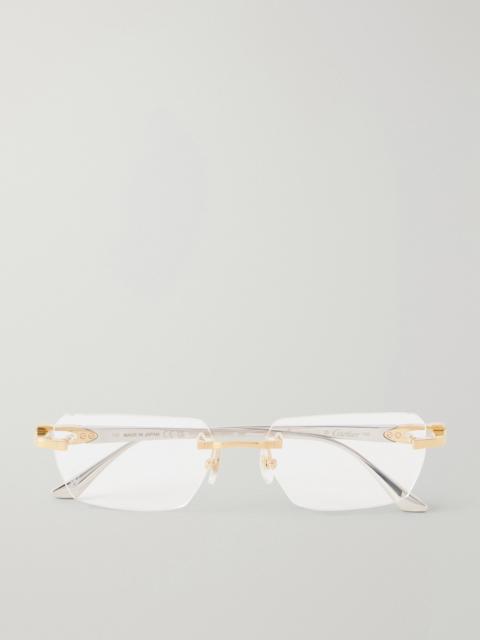 Cartier Motifs de Cartier D-Frame Gold and Silver-Tone Titanium Glasses