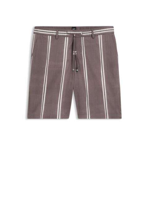 BOSS PRINTED-PATTERN SHORTS IN STRETCH COTTON
