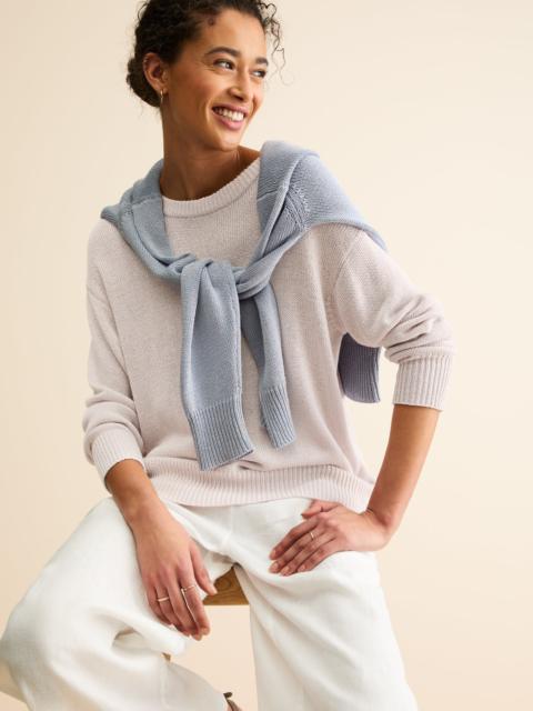 Derek Rose Women's Sweater Delphine Silk Linen Silver Pink