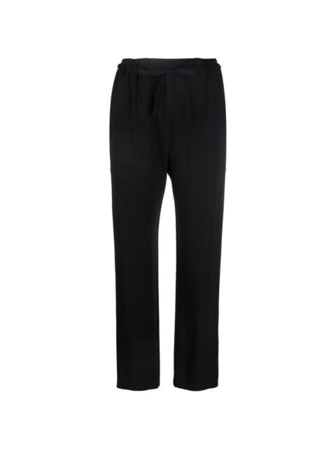 drawstring-waist tapered trousers