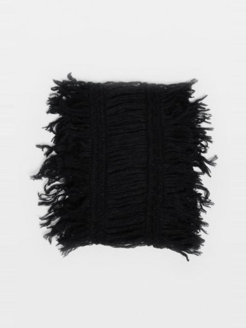 Ann Demeulemeester Drina Cable Knit Ladder Stitch Fringed Scarf