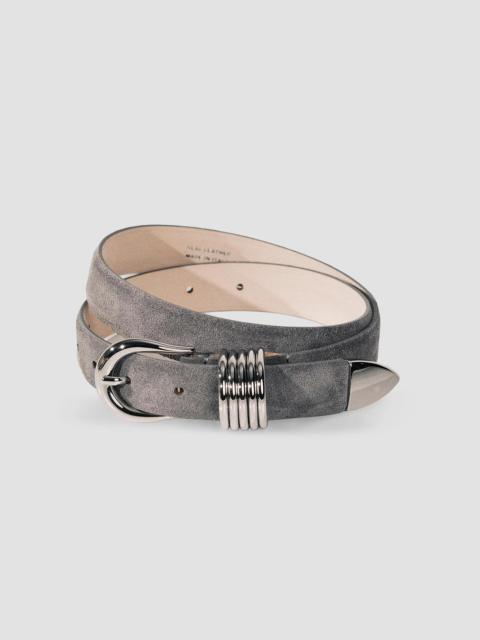 DÉHANCHE Women's Hollyhock Suede D-Ring Belt - Fog Suede Silver