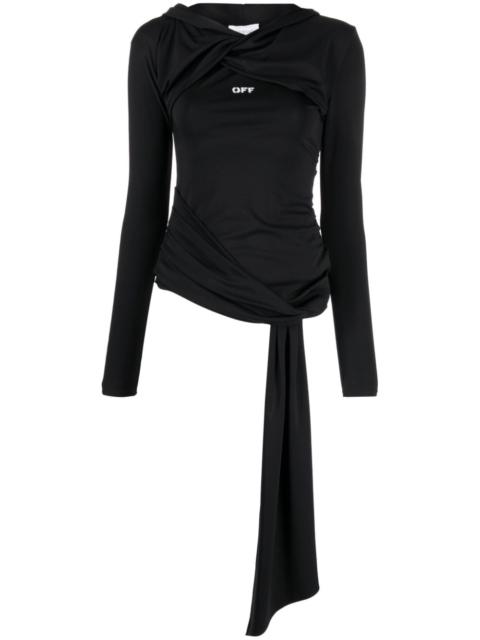 Fluid Jer Twist hooded top