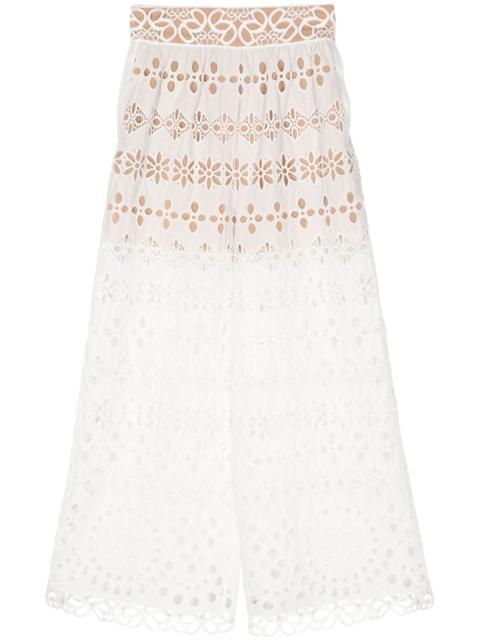 ELIE SAAB broderie-anglaise palazzo pants