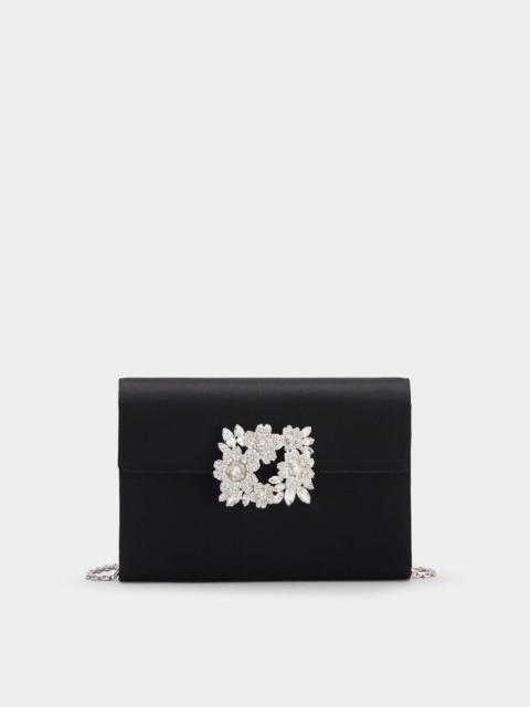 RV Bouquet Strass Buckle Mini Clutch Bag in Satin