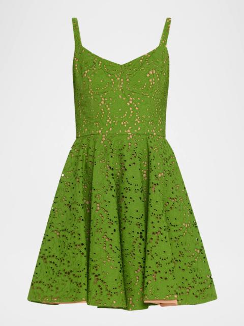 MICHAEL KORS COLLECTION Broderie Anglaise Bustier Mini Dress
