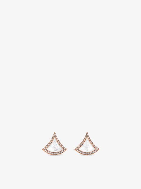 Divas’ Dream 18ct rose-gold, 0.1ct diamond and mother-of-pearl earrings