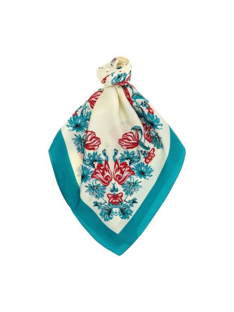 PINKO logo floral-print scarf
