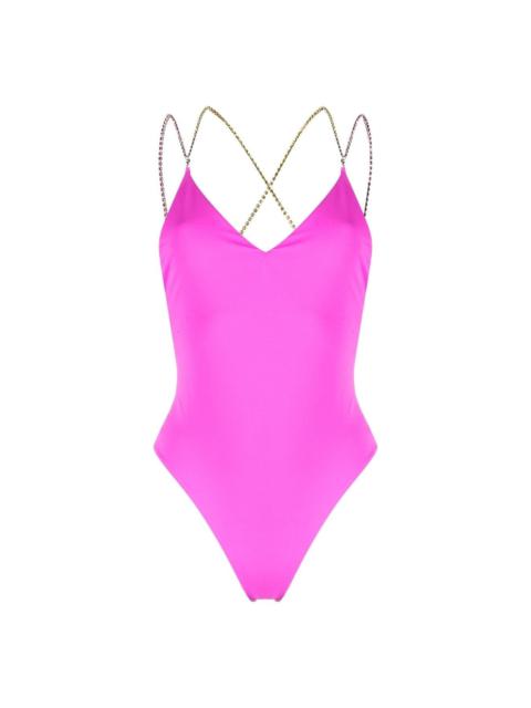 crystal-embellished strap one-piece