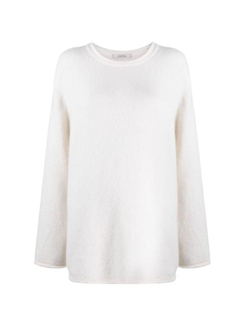 round-neck textured jumper