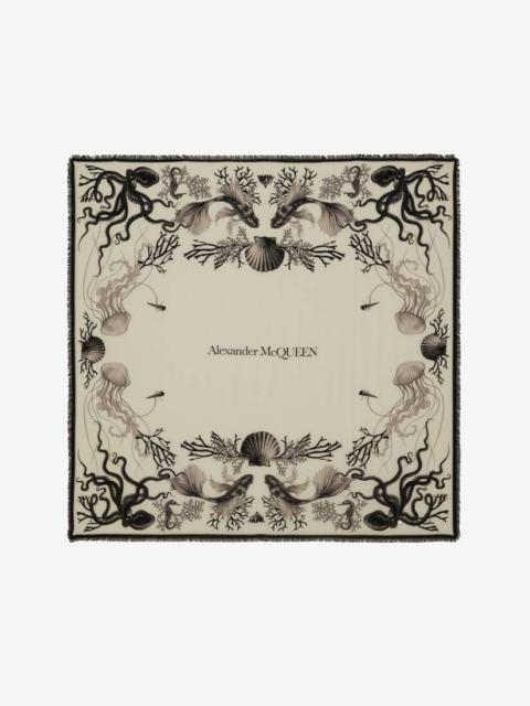 Alexander McQueen Underwater Logo Shawl in Multicolour