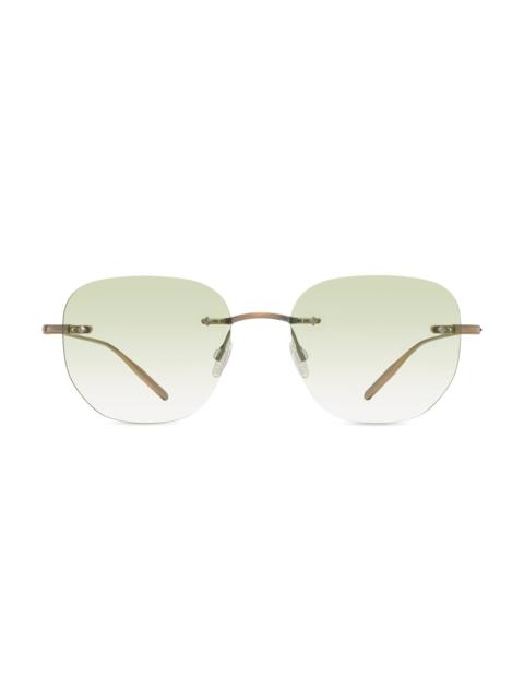 BARTON PERREIRA Men's Rimless Tyrone 51MM Rectangular Sunglasses - Antique Gold Mint