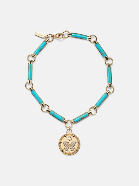 FOUNDRAE Reverie Element 18kt gold chain bracelet with turquoise and diamonds