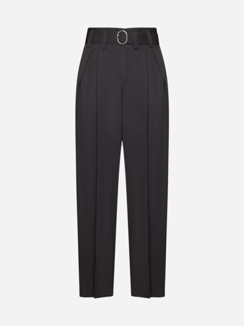 Jil Sander pleated belted wide-leg trousers | REVERSIBLE