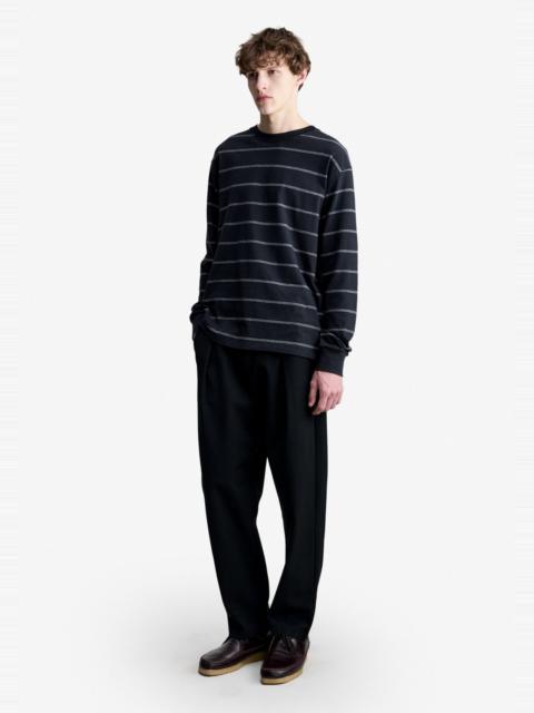 A.P.C. HUGO T-SHIRT - BLACK STRIPED LONG-SLEEVED T-SHIRT