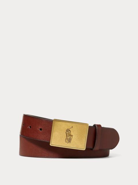 Polo Ralph Lauren Pony Plaque Leather Belt