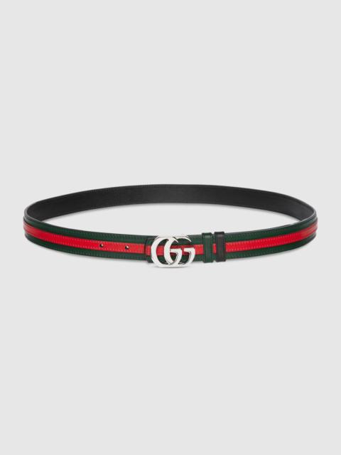 GUCCI Reversible thin belt with Double G buckle
