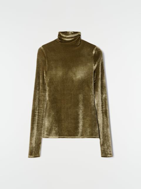 Lemaire FITTED STAND-COLLAR TOP IN VELVET JERSEY