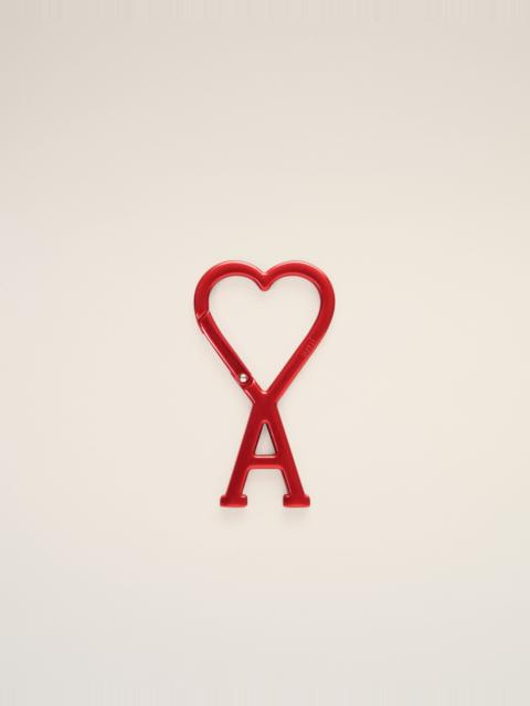 AMI Paris RED ALUMINIUM HOOK KEYRING WITH AMI DE COEUR