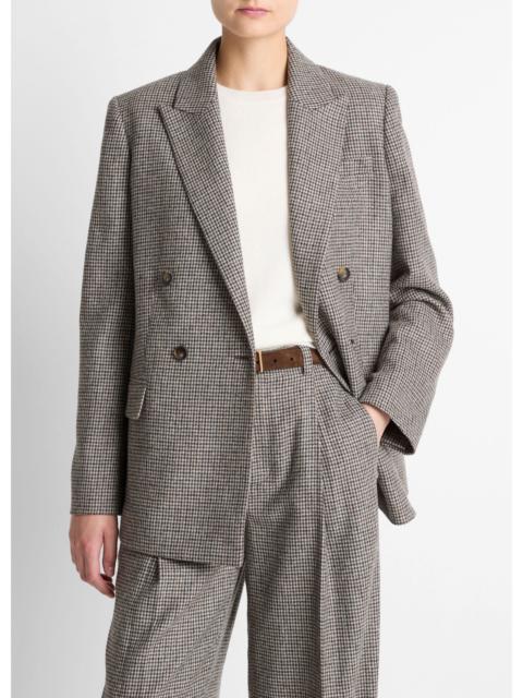 Vince Plaid Wool-Blend Double-Breasted Blazer