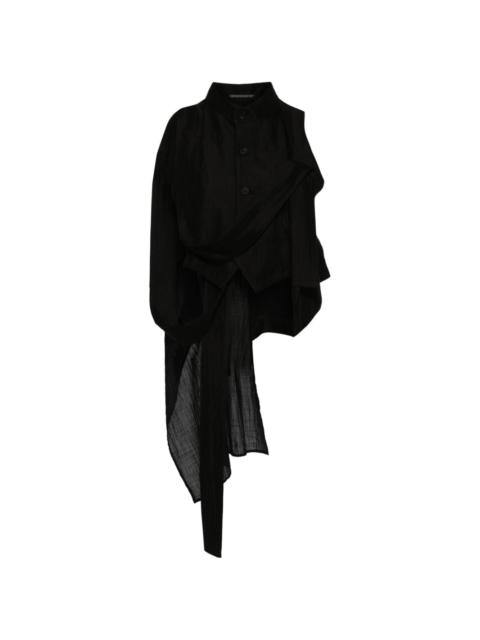 Yohji Yamamoto asymmetric cropped shirt