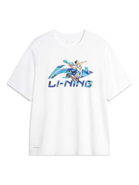 Li-Ning Li-Ning Hoops Comics Graphic T-shirt 'White' AHSU673-4