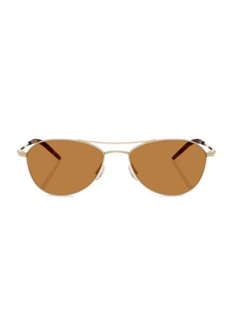 Oliver Peoples Women's Aero Ii 57MM Aviator Sunglasses - Gold Orange