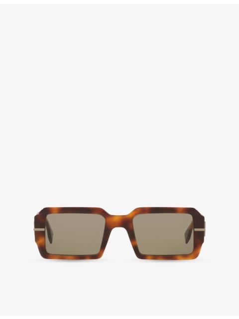 FENDI FE40073U Square-Frame Tortoiseshell Acetate Sunglasses