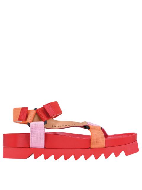 Longchamp Spring/Summer 2023 Collection Flat sandals Red - Leather