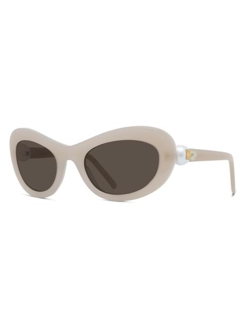 Givenchy Women's Pearl Oval 51MM Sunglasses - Ivory Brown