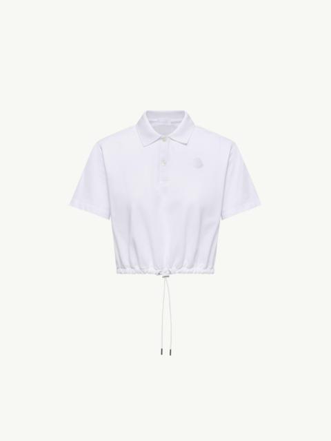 Moncler Cropped Cotton Piquet Polo Shirt