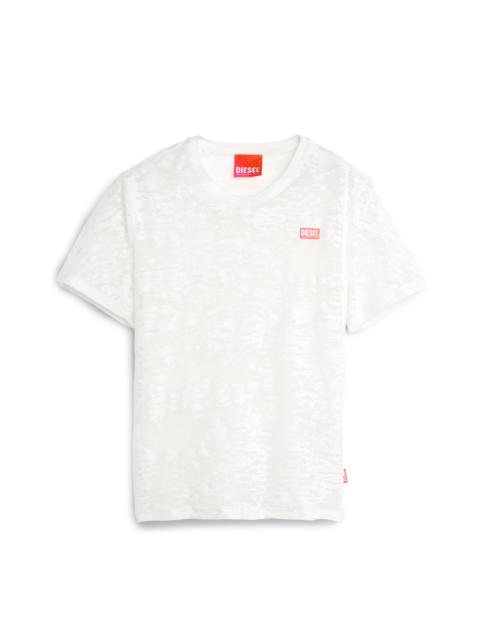 Diesel T-SHIRT IN ALL-OVER DEVORÉ JERSEY