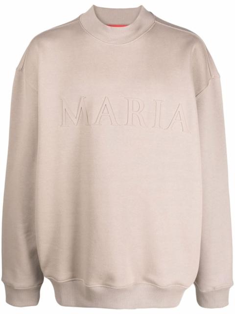 Maria-embossed cotton sweatshirt