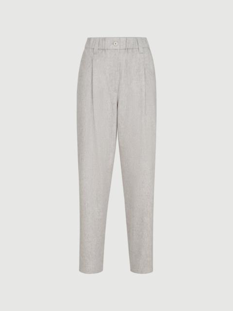 Brunello Cucinelli Wool flannel baggy trousers with monili