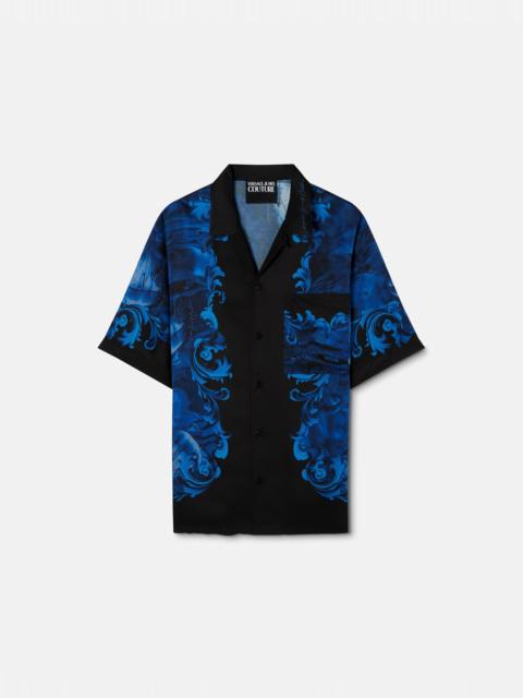 VERSACE JEANS COUTURE Printed Twill Viscose Shirt