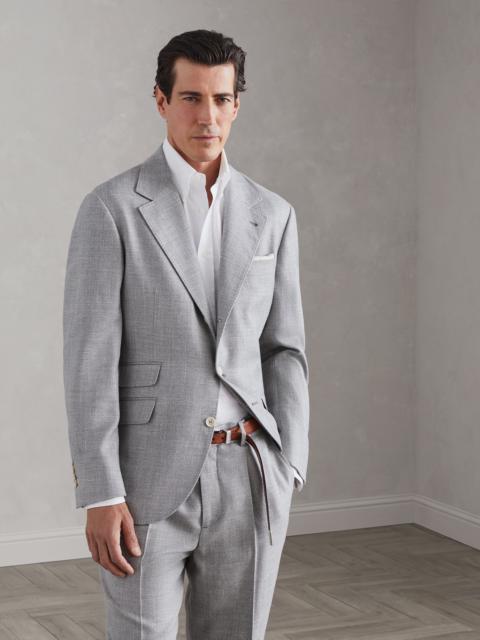 Brunello Cucinelli Comfort wool, silk and linen chevron deconstructed Cavallo blazer