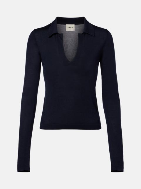 KHAITE Mikel silk polo sweater