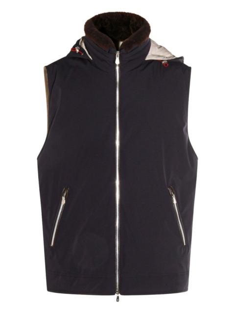 Brunello Cucinelli hooded shearling-trimmed gilet