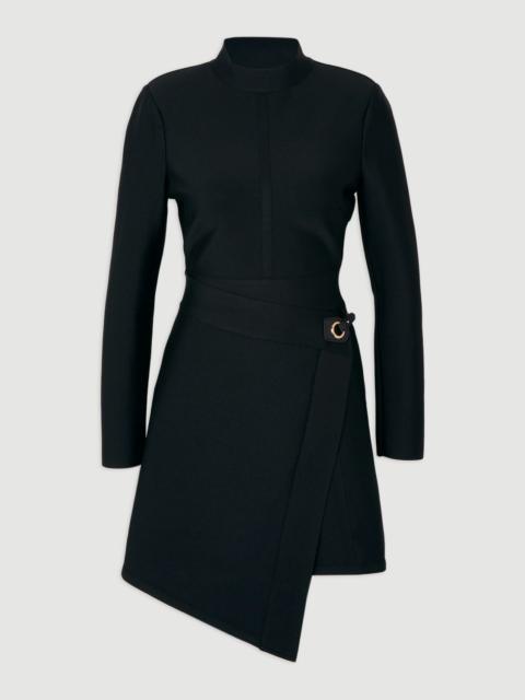 KAREN MILLEN Figure Form Bandage Asymmetric Knit Mini Dress