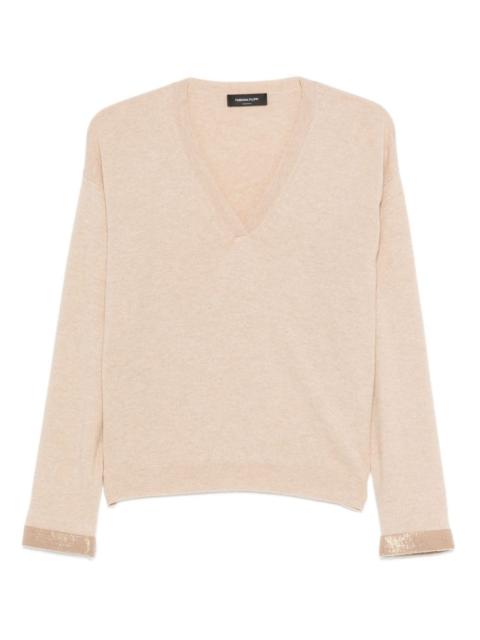 FABIANA FILIPPI sequin-embellished V-neck sweater