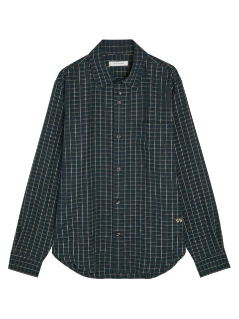 WALES BONNER Wales Bonner London Logo Checked Stretch-linen Shirt