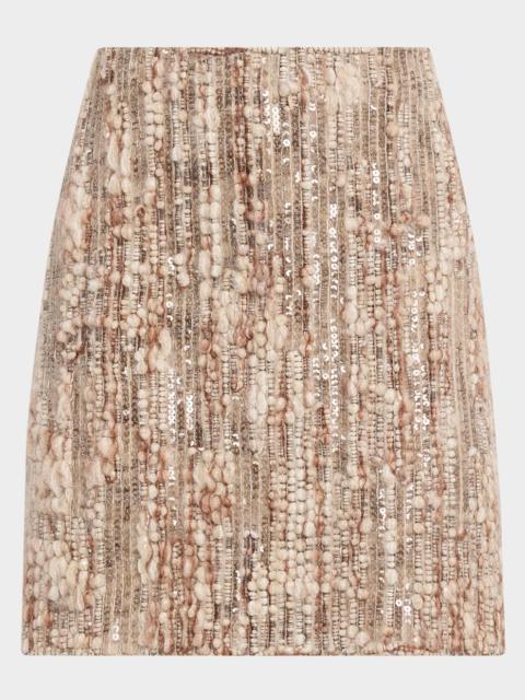Brunello Cucinelli Shimmering Boucle Mini Skirt