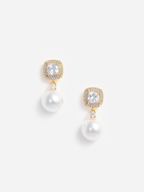 self-portrait Gold Crystal Pearl Earrings
