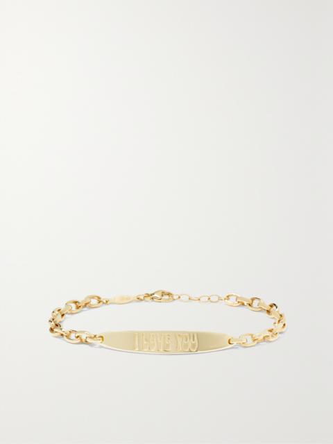 JACQUIE AICHE I Love You 14-karat Gold Bracelet