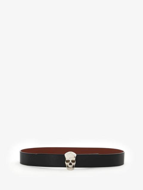 Alexander McQueen Men's 3d Skull Belt in Black