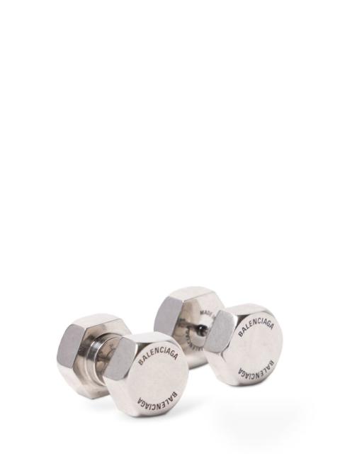 Garage brass double screw earrings