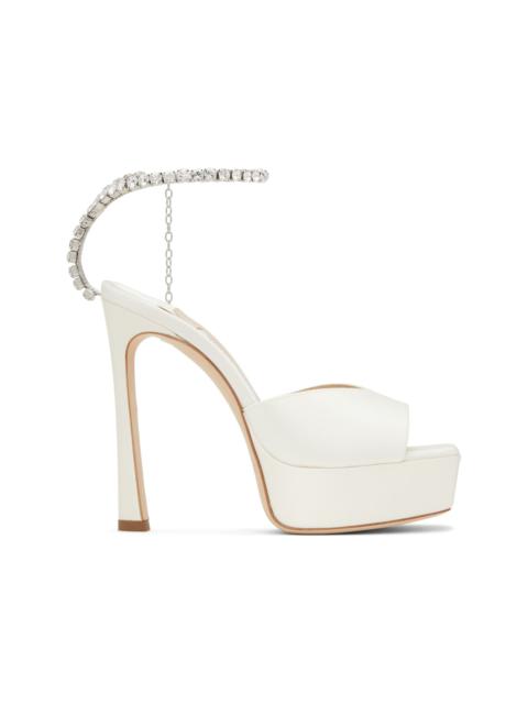JIMMY CHOO SSENSE Exclusive Off-White Saeda 125 Heeled Sandals