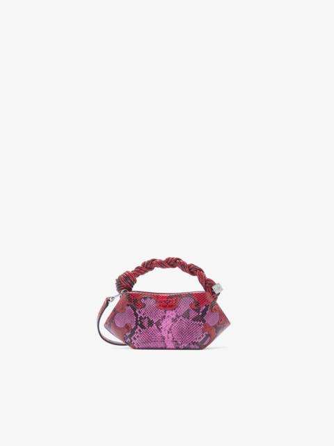 GANNI MINI BOU BAG IN PINK SNAKE