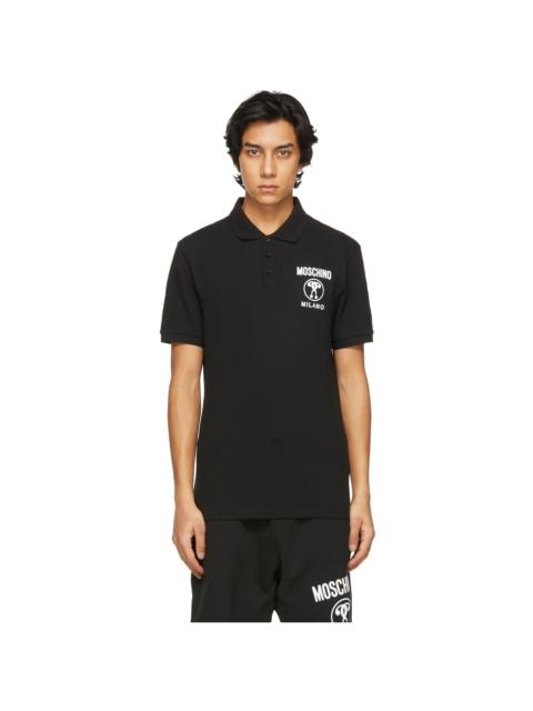 Moschino Black & White Double Question Mark Polo